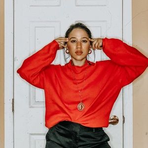 Orange oversized sweater